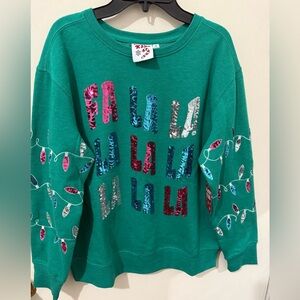 NEW Kandy Kiss FA LA LA green sweater size M brand NEW with tag Material
